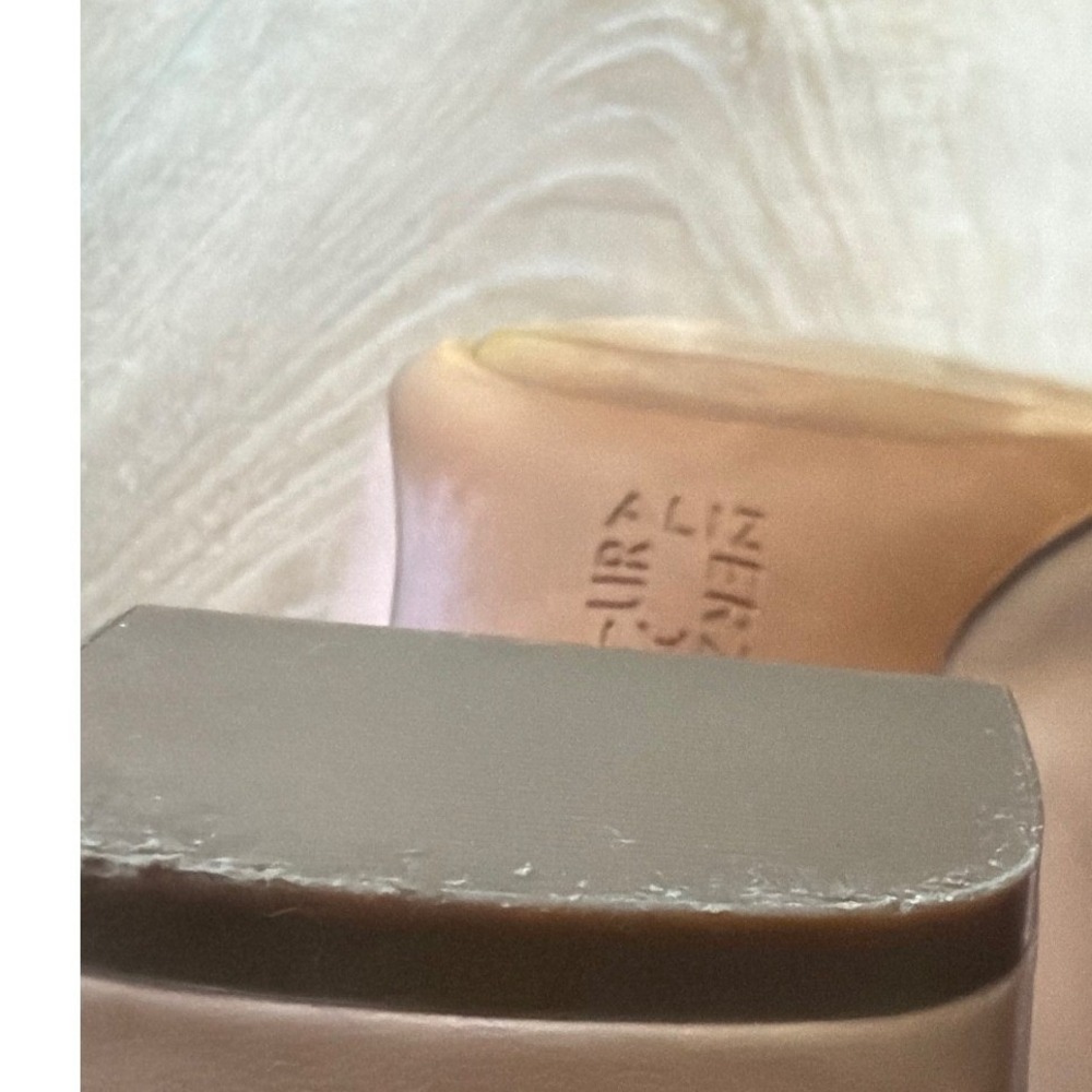 Naturalizer Karina Leather Pumps 9.5W Nude Square Toe Block Heel Office Comfort - Picture 11 of 11